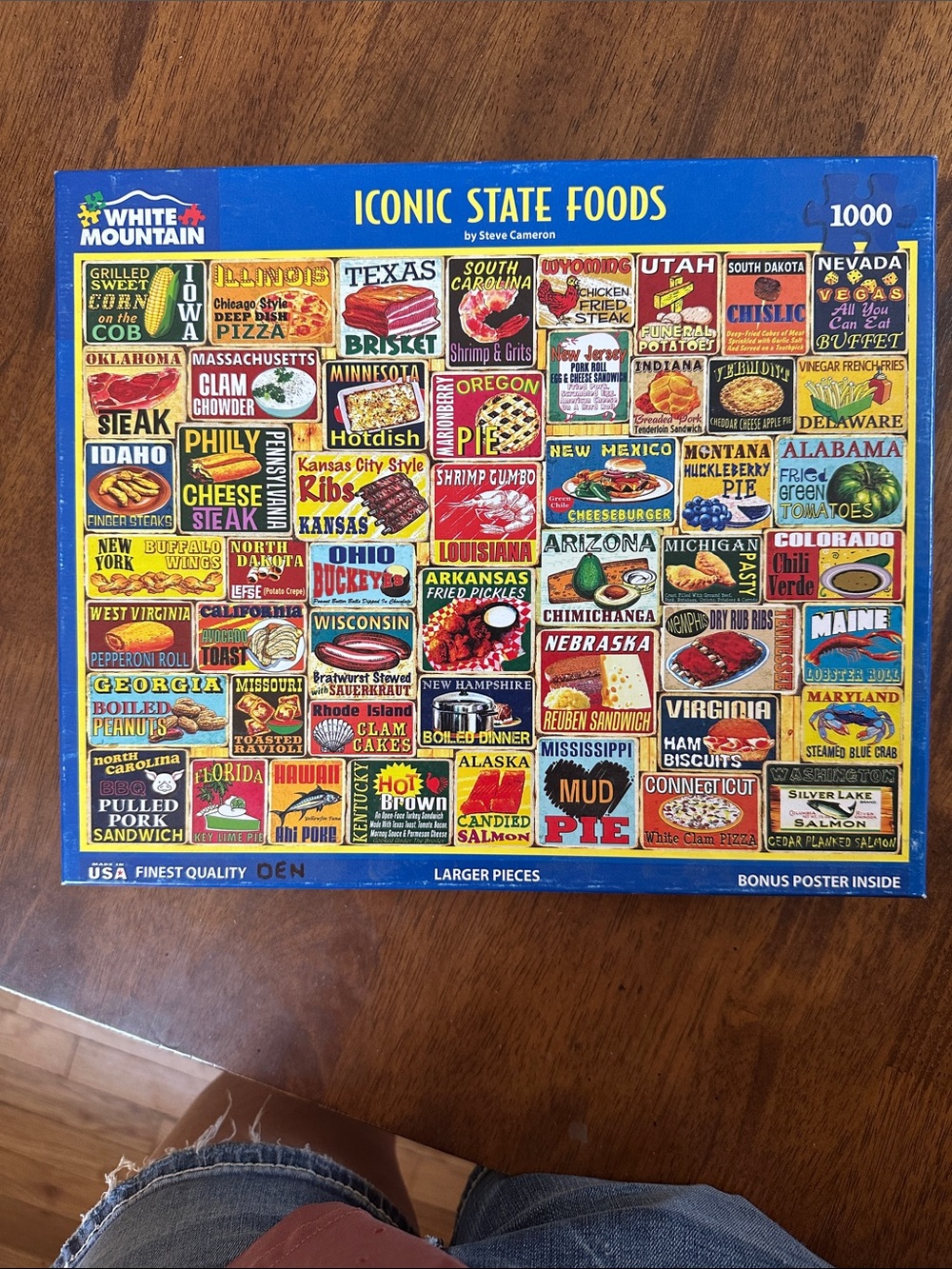 White Mountain Iconic State Foods Puzzle 1000 pieces